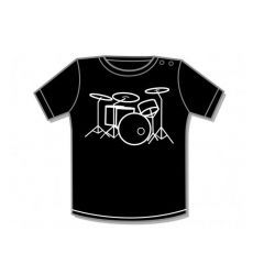 Child T Shirt - Drum Kit - Black - Medium (7-8yrs)