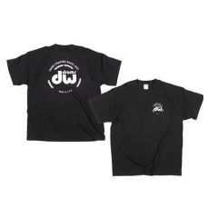 DW T-Shirt - Black With White Logo - Large
