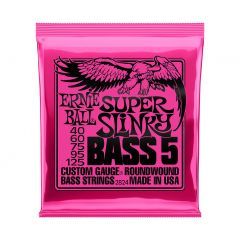 Ernie Ball Super Slinky Nickel Round Wound 5-String Bass Guitar String Pack - 40 - 125