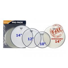 Remo Clear Emperor Fusion Pro Pack Drum Heads + FREE 14" Coated Amb.