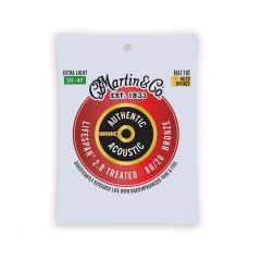 Martin Acoustic Lifespan 2.0 80/20 Bronze Extra Light Acoustic Guitar Strings - 0.10 - 0.47