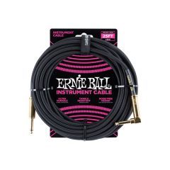 Ernie Ball 25ft Straight to Angle Braided Instrument Cable - Black