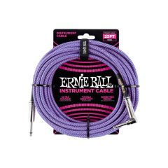 Ernie Ball 25ft Straight To Angled Braided Instrument Cable - Blue/Purple