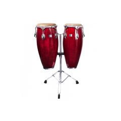 Performance Percussion 10" & 11" Congas Including Stand - Red 
