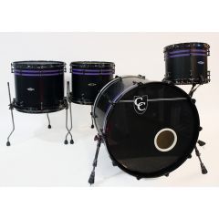 Pre-Owned C&C 22” 4-Piece Drum Shell Pack - Black With Purple Stripe